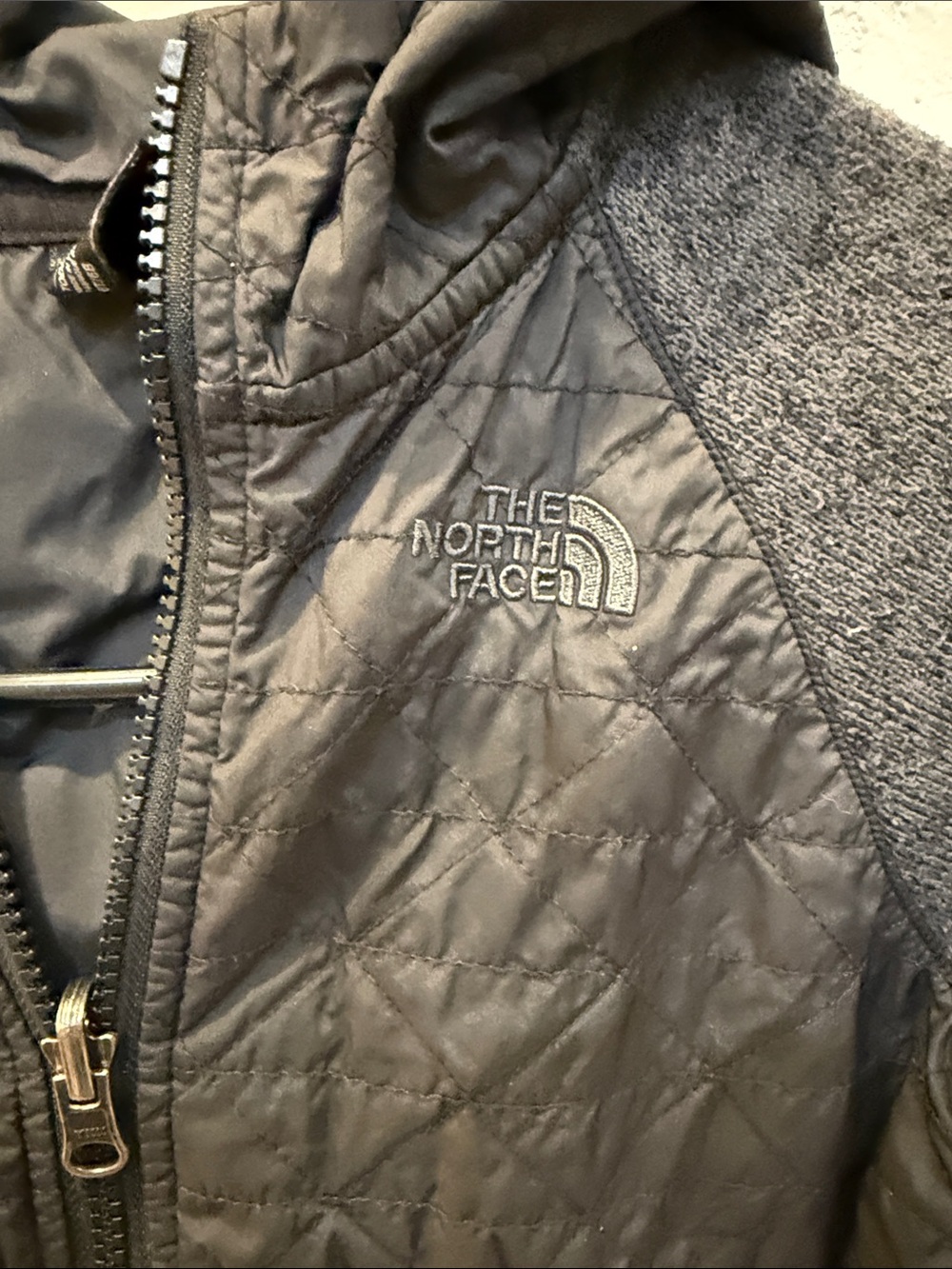 The North Face Black Quilted Jacket with Logo